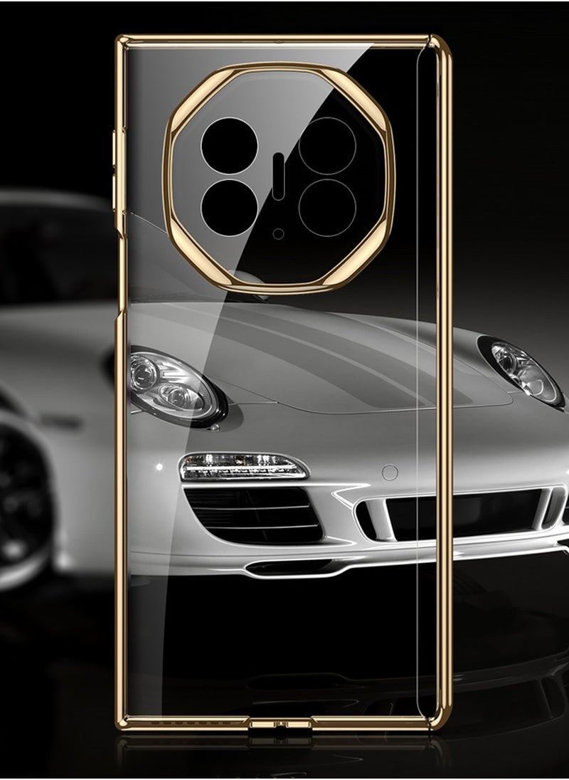 Compatible with HUAWEI Mate XT Ultimate Design Magnetic Phone Case, Shockproof Soft TPU Protective Cover, Slim Anti Scratch Case Gold/Clear