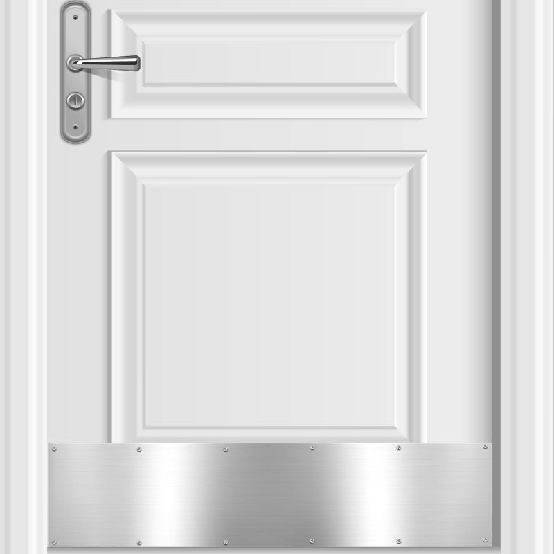Fabbay 2 Pieces Door Kick Plate Kick Plates Aluminum Plate for Decor Avoid The Door from Kicking6 x 34 InchesGrey Silver