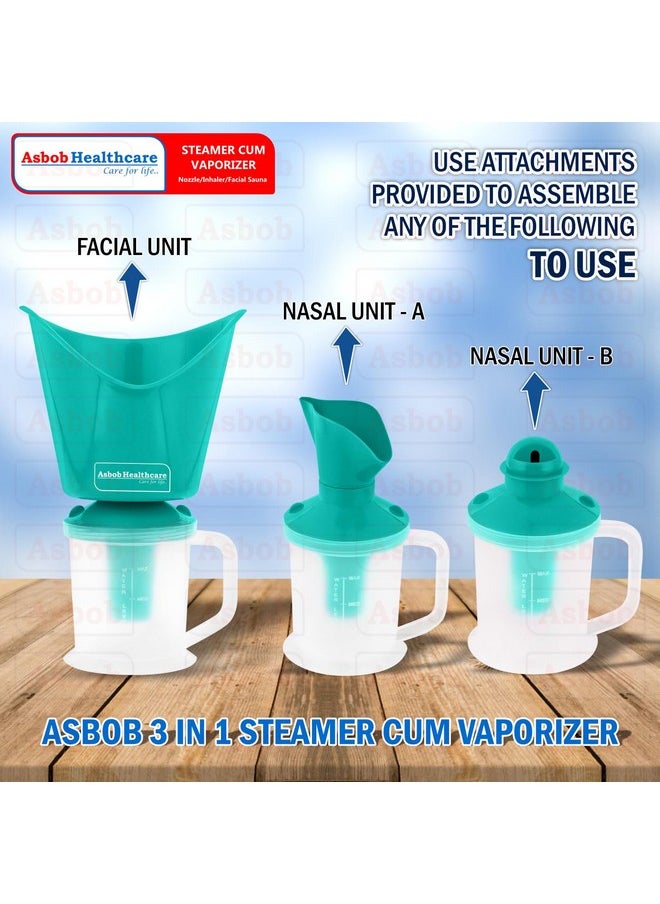 Asbob - Asbob 3 in 1 steamer for cold and cough, vaporizer steamer for cough,cold and facial, steam inhaler & vapourisers for adults - 1.15 Meter - Image 1
