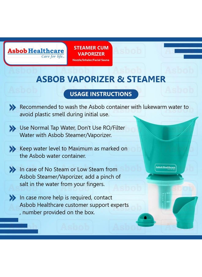Asbob - Asbob 3 in 1 steamer for cold and cough, vaporizer steamer for cough,cold and facial, steam inhaler & vapourisers for adults - 1.15 Meter - Image 1