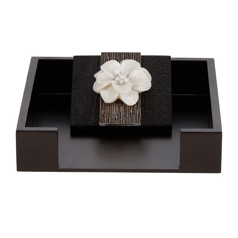 COCKTAIL Wooden MDF Flat Paper Napkin Holder For Dining Table Napkin Stand With Weighted Flap Tissue Paper Holder for Dining Table StylishRFlower - Image 2