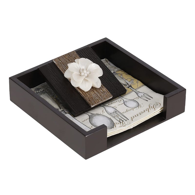 COCKTAIL Wooden MDF Flat Paper Napkin Holder For Dining Table Napkin Stand With Weighted Flap Tissue Paper Holder for Dining Table StylishRFlower - Image 4
