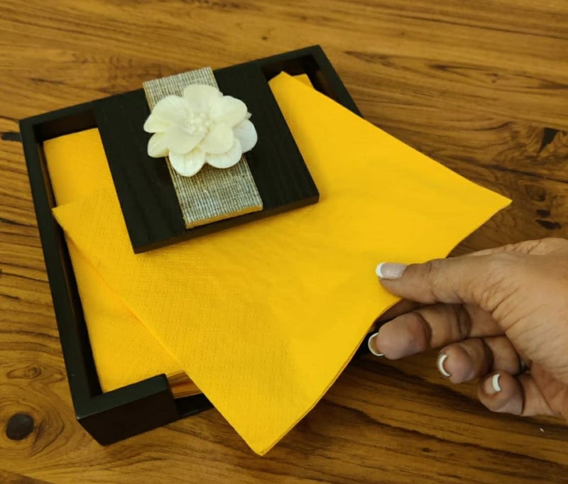 COCKTAIL Wooden MDF Flat Paper Napkin Holder For Dining Table Napkin Stand With Weighted Flap Tissue Paper Holder for Dining Table StylishRFlower - Image 5