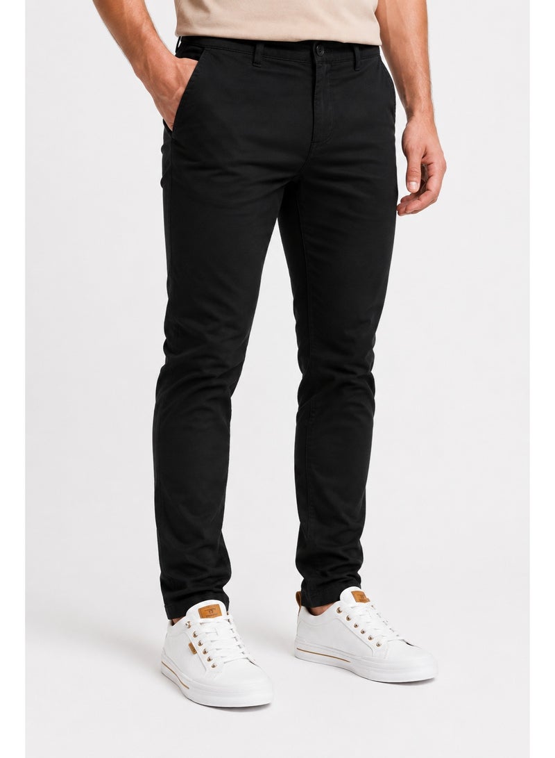 WHITE RABBIT Men's Regular Fit Plain Gabardine Pants with Slash Pockets - Image 2