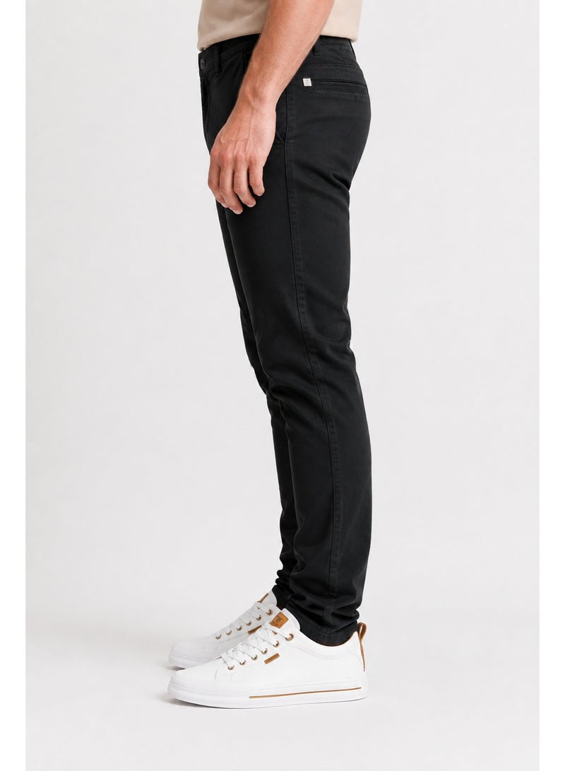 WHITE RABBIT Men's Regular Fit Plain Gabardine Pants with Slash Pockets - Image 5