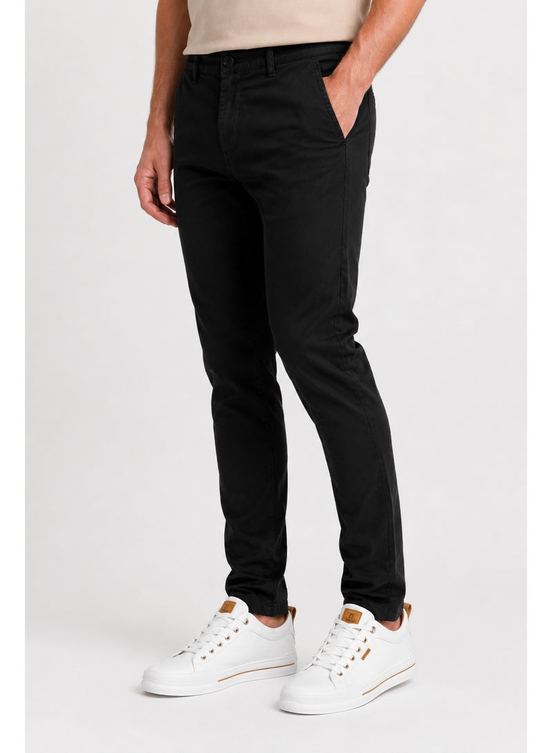 WHITE RABBIT Men's Regular Fit Plain Gabardine Pants with Slash Pockets - Image 4