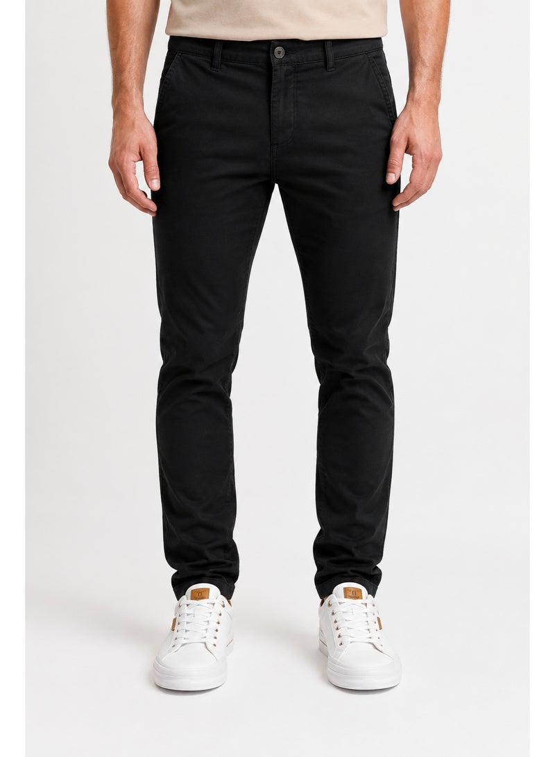 WHITE RABBIT Men's Regular Fit Plain Gabardine Pants with Slash Pockets - Image 1