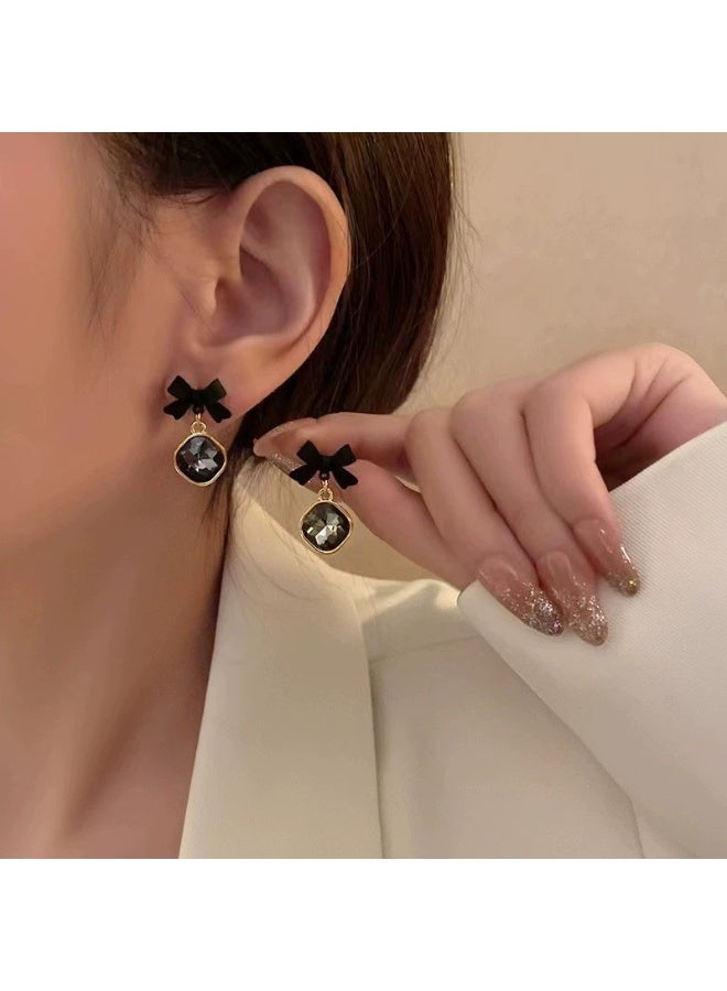 Goolsky 925 Sterling Silver Black & Red Bow Earrings – Korean Fashion Design, Trendy Women’s Stud Earrings - Image 5