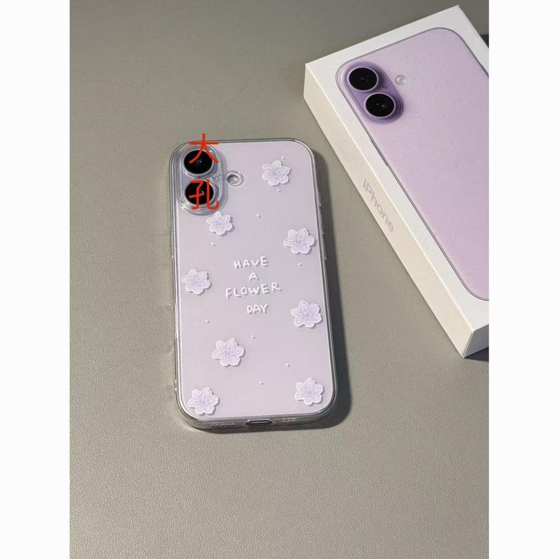 Soft Floral Design Phone Case for iPhone 16 Max Pro 17 - Transparent, Shockproof & Anti-Fingerprint