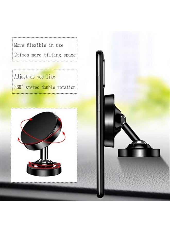 حامل هاتف مغناطيسي للسيارة، دوران 360°، قاعدة مغناطيسية للوحة القيادة، حامل هاتف عالمي متوافق – أسود || 38 مم - Image 5