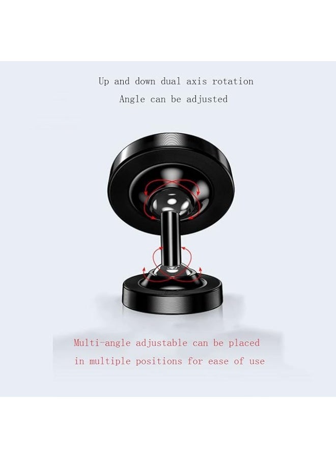 حامل هاتف مغناطيسي للسيارة، دوران 360°، قاعدة مغناطيسية للوحة القيادة، حامل هاتف عالمي متوافق – أسود || 38 مم - Image 4