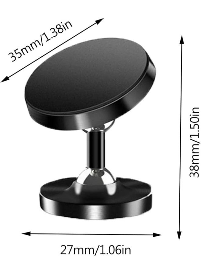 حامل هاتف مغناطيسي للسيارة، دوران 360°، قاعدة مغناطيسية للوحة القيادة، حامل هاتف عالمي متوافق – أسود || 38 مم - Image 3
