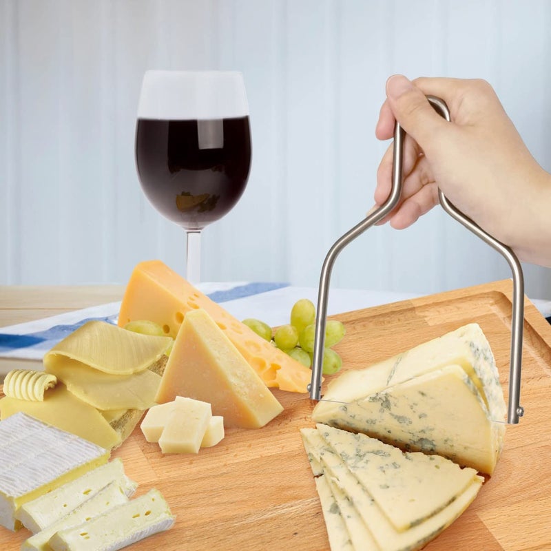 HIFFION Cheese Slicer & Cheese Cutter Stainless Steel Cheese Slicers with Wire | Cheese Slicer for Block Cheese & Butter Slicer 1 Pcs - Image 5