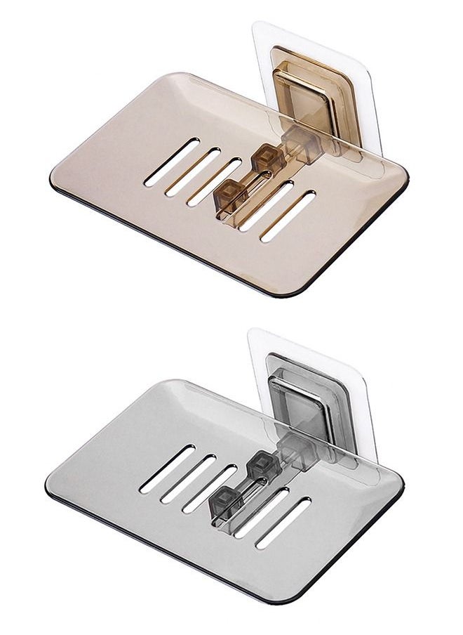 HomarKet 2-Piece Wall Mounted Soap Dish Bathroom Shower Soap Holder Tray  - Image 2