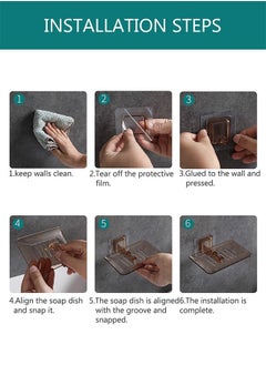 HomarKet 2-Piece Wall Mounted Soap Dish Bathroom Shower Soap Holder Tray  - Image 3