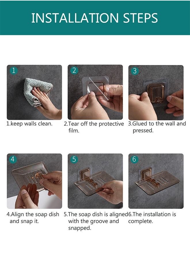 HomarKet 2-Piece Wall Mounted Soap Dish Bathroom Shower Soap Holder Tray  - Image 3