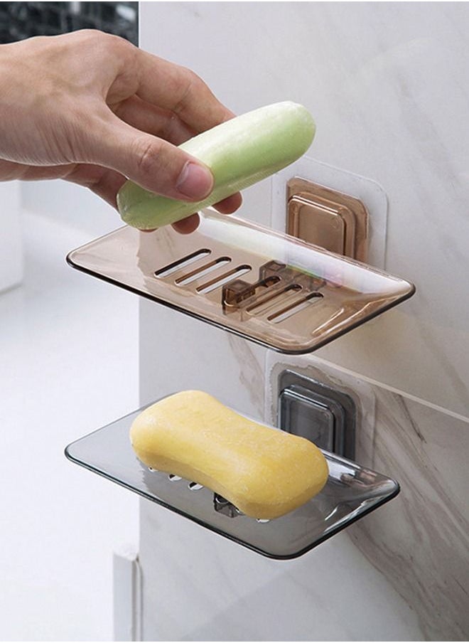 HomarKet 2-Piece Wall Mounted Soap Dish Bathroom Shower Soap Holder Tray  - Image 1