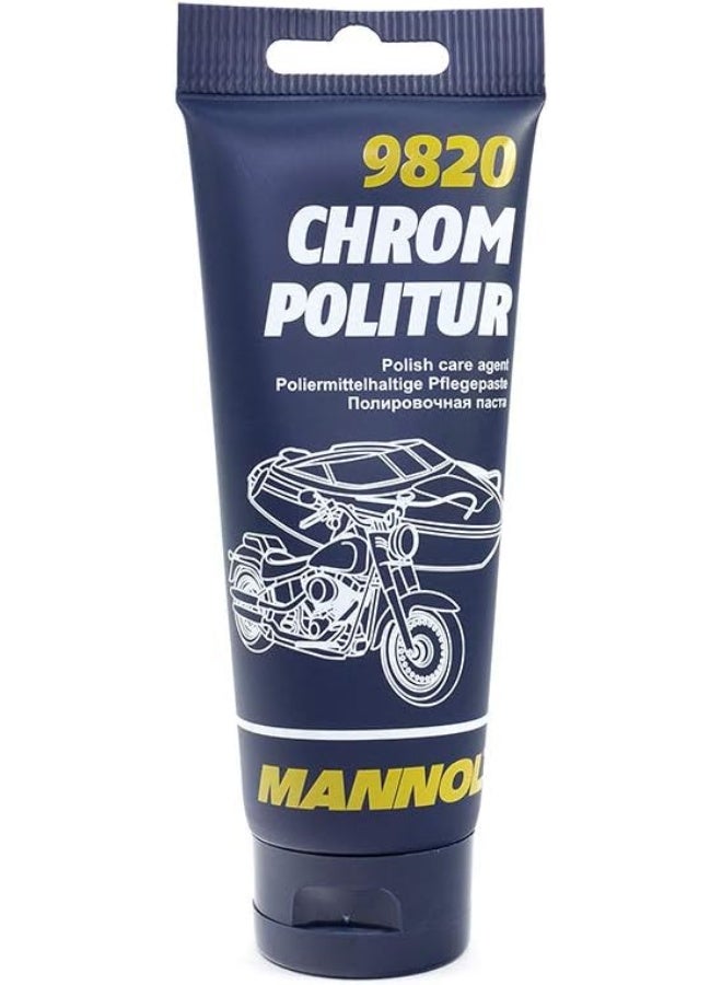 MANNOL 9820 Chrome Polish Paste Rust Stains Remove Stainless Steel Cleaner - Image 1
