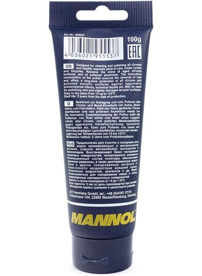 MANNOL 9820 Chrome Polish Paste Rust Stains Remove Stainless Steel Cleaner - Image 3