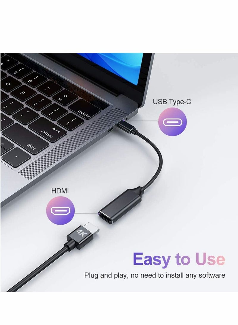 USB C to HDMI Adapter 4K for Mac OS Type-C 【Thunderbolt 3】 Compatible with MacBook Pro 2019/2018/2017 Air Galaxy Dell XPS Pixelbook Microsoft and More (1 Pack) - Image 2