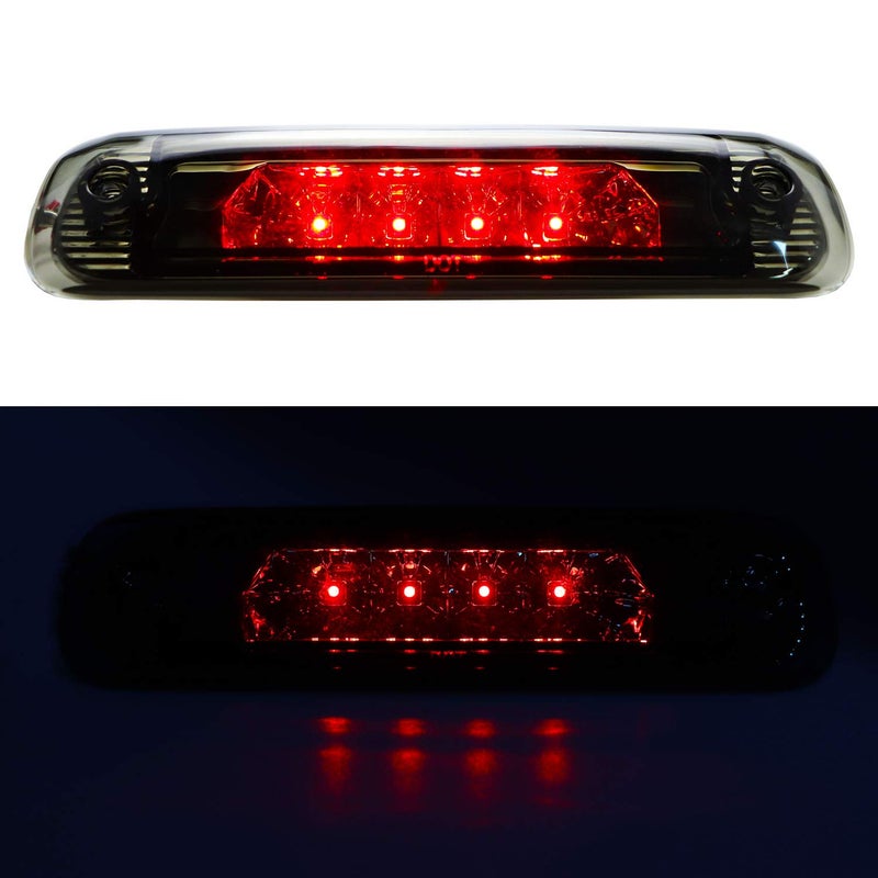 Tresound for 1997-2001 Jeep Cherokee LED Bar 3rd Third Tail Brake Light Rear Lamp High Mount Stop light (Chrome Housing Smoke Lens) - Image 1
