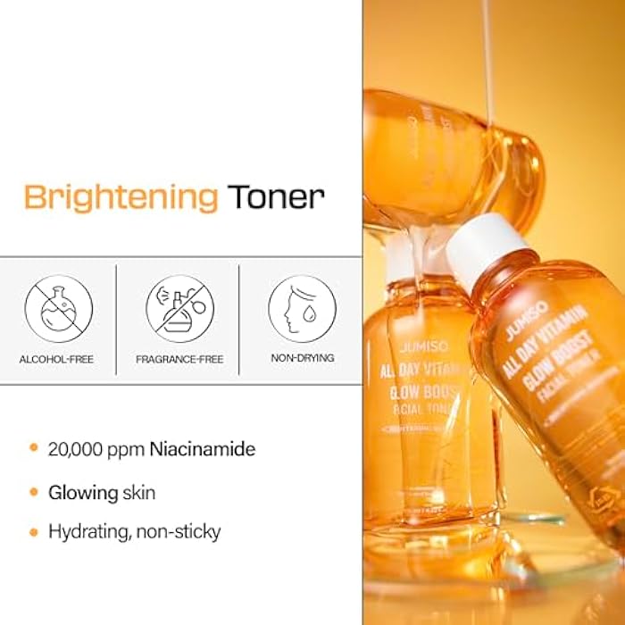 JUMISO All Day Vitamin Glow Boost Facial Toner, Vitamin Daily Toner, Vitamin B,C Toner, Skin Brightening Hydrating, Glowing Toner, Naturally Radiant&Plump Skin, EO&Fragrance Free, 125ml 4.22 FL.OZ - Image 2