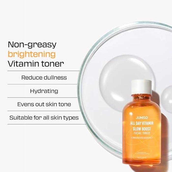 JUMISO All Day Vitamin Glow Boost Facial Toner, Vitamin Daily Toner, Vitamin B,C Toner, Skin Brightening Hydrating, Glowing Toner, Naturally Radiant&Plump Skin, EO&Fragrance Free, 125ml 4.22 FL.OZ - Image 3