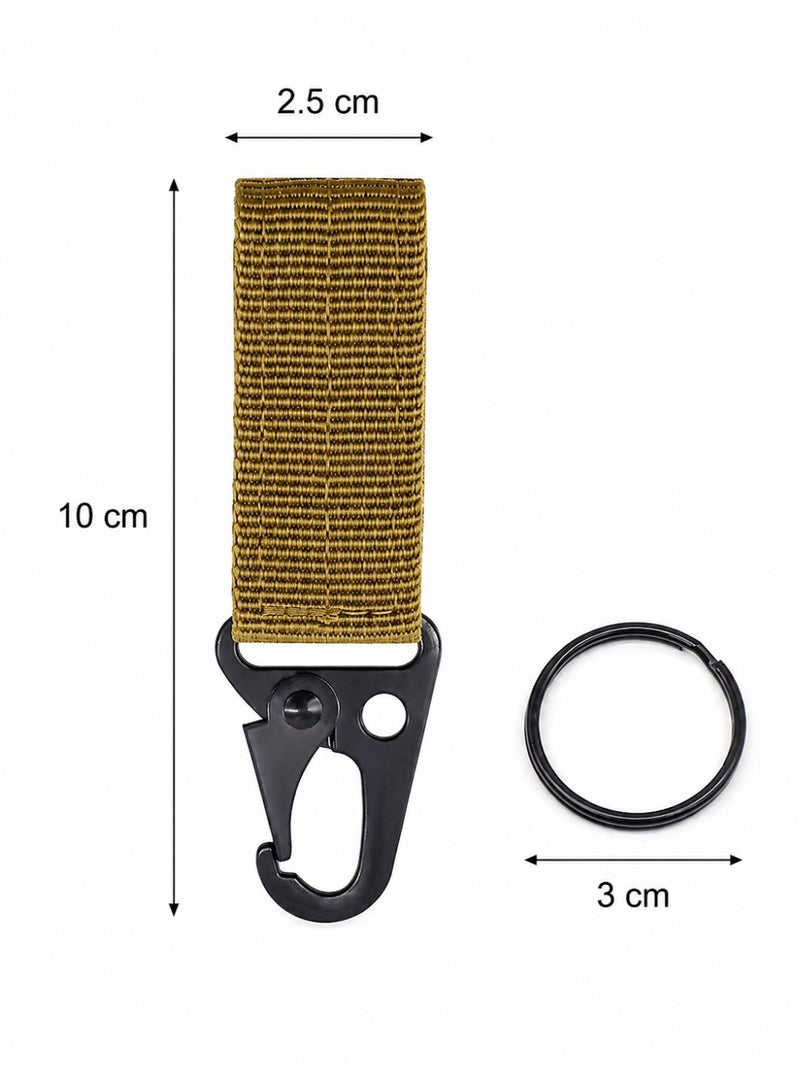 2PCS Tactical Webbing Keychain Clip Set for MOLLE Backpack Belt and Outdoor Gear, Green - Image 4