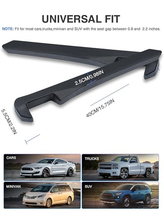 Car Seat Gap Filler, 2 Pack PU Leather Fill The Gap Between Seat and Center Console, Seat Crevice Blocker Stop Things from Dropping, Universal Vehicle Interior Accessories for Car SUV Black - Image 3