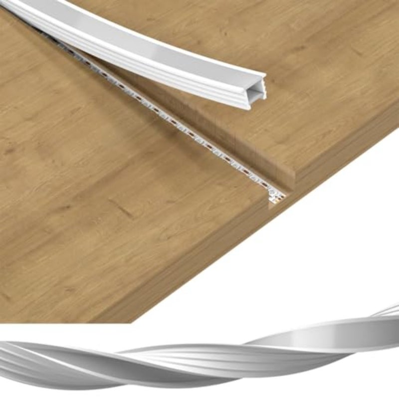 9.8 Ft Flexible LED Channel System for Kitchen Cabinet and Patio Lighting, Aluminum with Milky White Diffuser, Spotless Light Effect for 12mm Width Strips, DIY Installation - Image 1