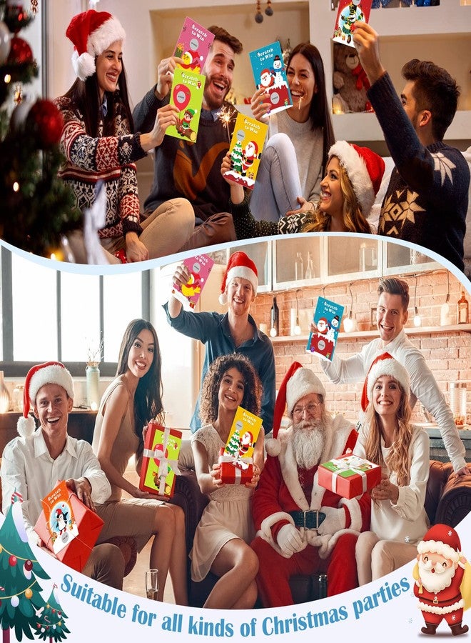 Nezyo 96 Pcs Christmas Scratch Off Cards Christmas Party Scratch Games Raffle Tickets with Patterns of Snowman Elk Santa Claus for Adults Groups Activity Xmas Party Supplies (Cute Style) - Image 3
