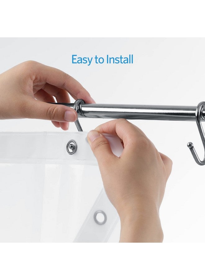 EHZNZIE Clear Shower Curtain Liner Light Weight PEVA, Shower Liner 72x72 Inches, Waterproof, No Chemical Smell with 12 Rust Proof Metal Grommets for Bathroom Shower Curtain - Image 5