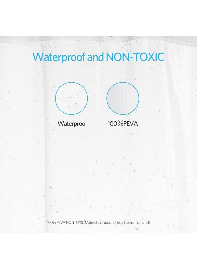 EHZNZIE Clear Shower Curtain Liner Light Weight PEVA, Shower Liner 72x72 Inches, Waterproof, No Chemical Smell with 12 Rust Proof Metal Grommets for Bathroom Shower Curtain - Image 3