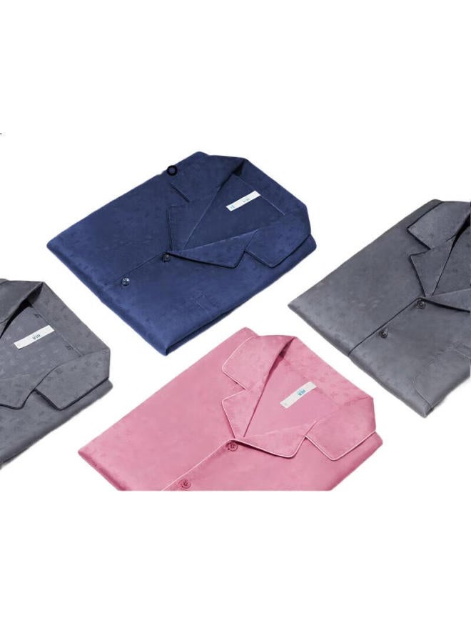 HLA Home 【Chen Zheyuan Same Style】Men'S And Women'S 25 New Ice Silk Jacquard Cool Feeling Anti-Static Long Sleeve Long Pants Home Wear - Image 1