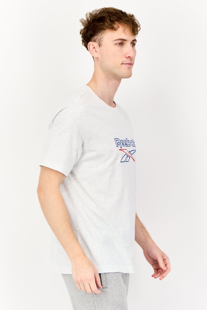 Reebok Men Sportswear Fit Short Sleeves Outdoor T-Shirt, Light Grey  - Image 2