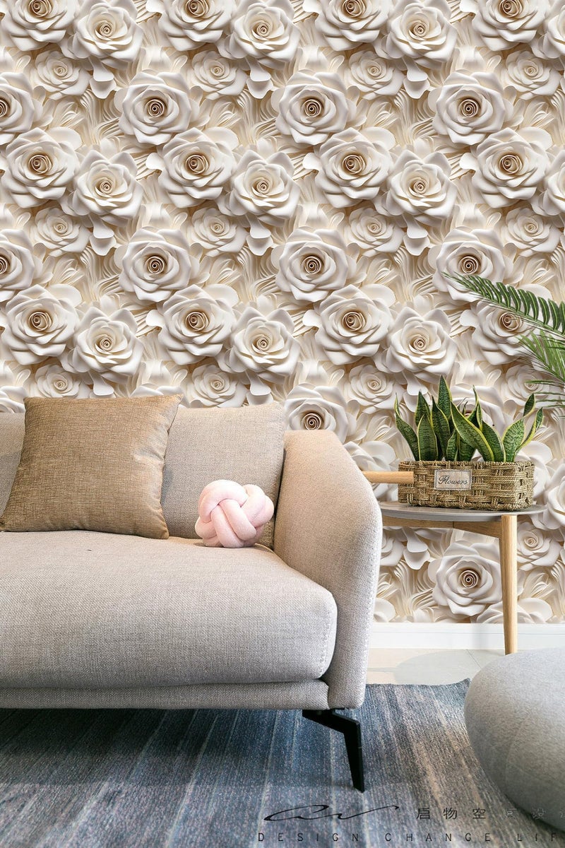 weiseni 3D Peel and Stick Nude Visual Effect Rose Wallpaper 177x118 Self Adhesive Removable 3D Renter Friendly Flat Wall PaperNot Textured Wall Paper