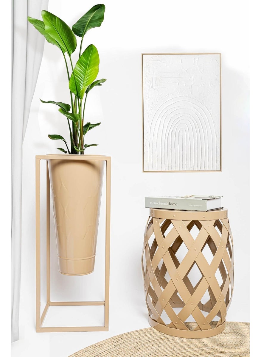 THE MIA Prism Vase & Flower Pot Caramel 70X30X30 cm  - Image 3
