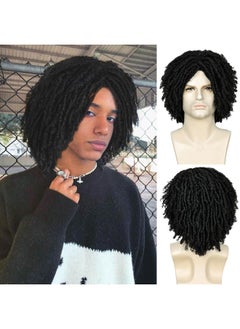 Short Dreadlock Wig,Twist Wig Black Braids Synthetic Wig For Men