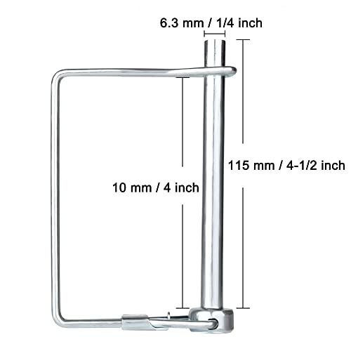 Comonc 15 PCS 1/4*4-1/2 Inch Trailer Hitch Pin Shaft Locking Pin Safety Coupler Pin 1/4 Hitch pin Wire Lock Pin 1/4" x 4-1/2" for PTO,Farm,Lawn,Hitches,and Garden - Image 2