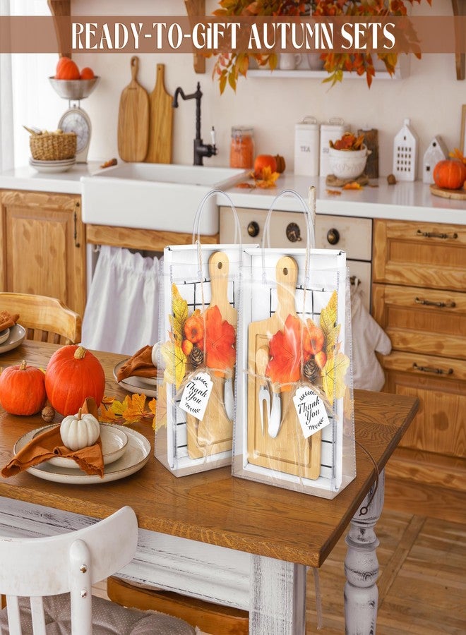 Kochorie 6 Sets Fall Baby Shower Favors 43 Pcs Wooden Square Cheese Board with Knives Forks Kitchen Towels Tags, Pre-Assembled Gifts for Fall Thanksgiving Party Supplies Winner Game Prizes - Image 4