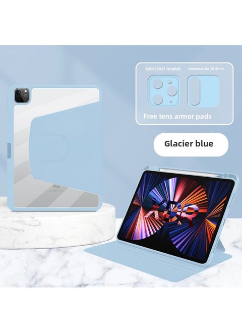 For 2022iPad 360 Rotating Pro Anti-bending 10.2 Protective Shell Air4 With Pen Slot 10.5 All-inclusive-Color:Glacier Blue-Applicable Model:2022 IPad10 Generation