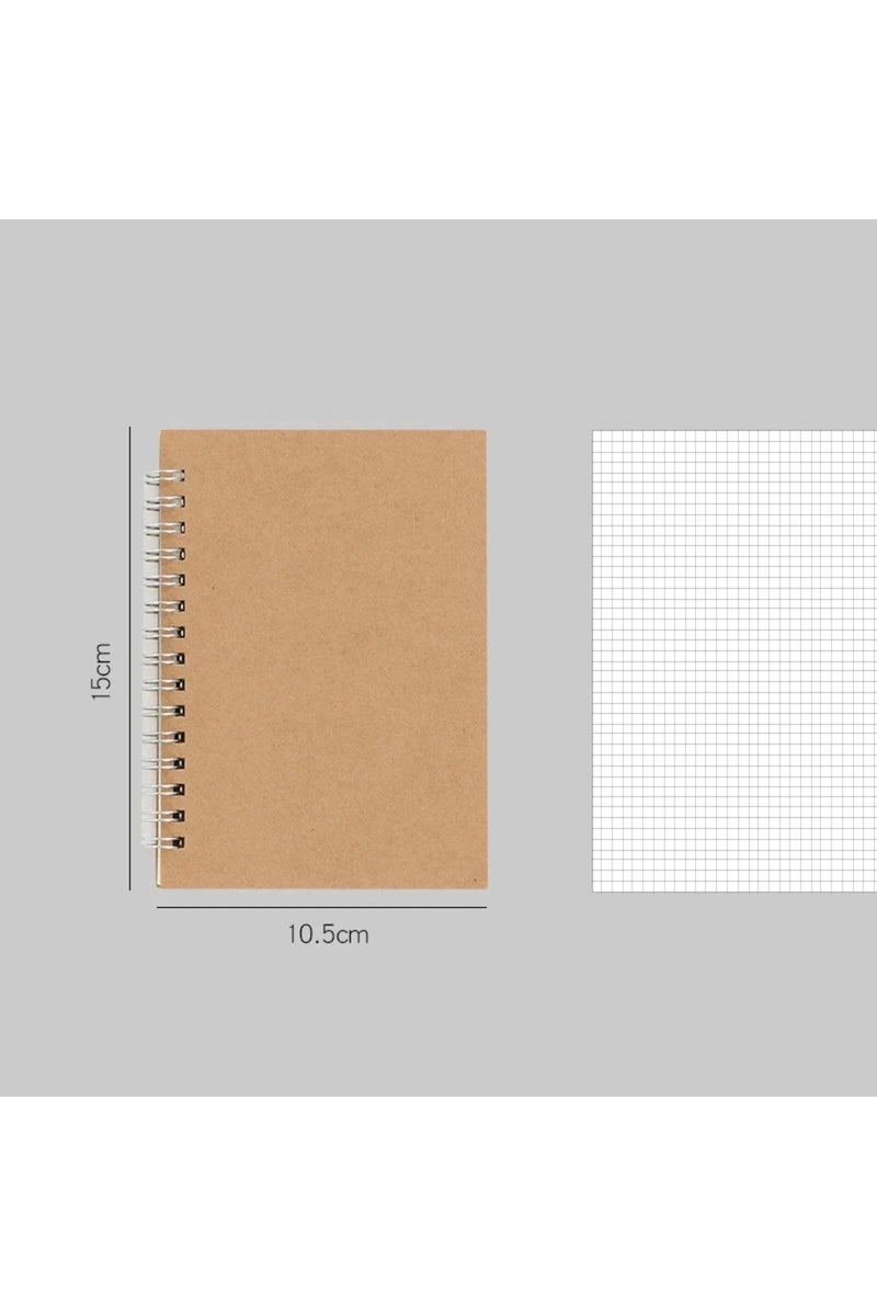 إيروريكس دفتر ملاحظات حلزوني A6 مربع، A4/A5/A6، مسطر، منقط، ورق شبكي فارغ، مناسب للمدرسة والمكتب