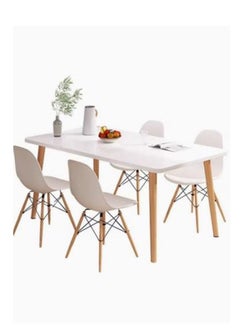 Dining Table Kitchen Table 100*60cm Dining Room Table Modern Rectangular Dining Table White Solid Wood Dining Table Furniture for Kitchen, Dining Room, Living Room
