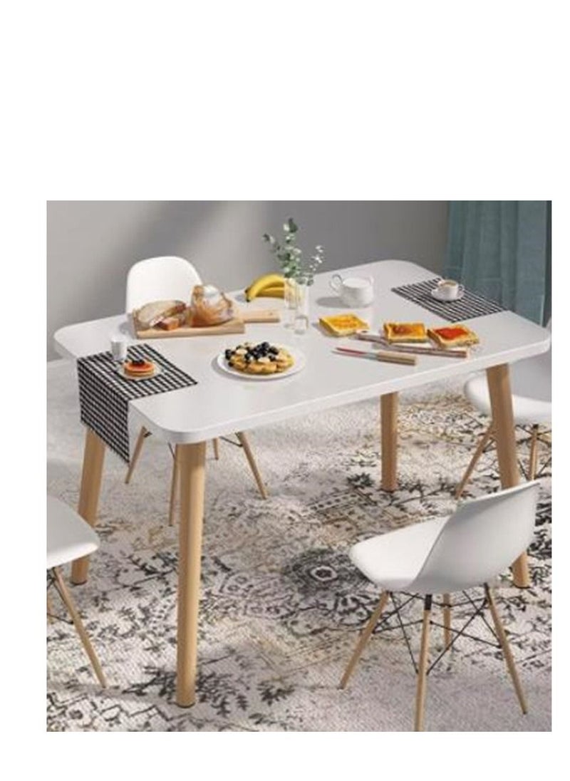 Generic - Dining Table Kitchen Table 100*60cm Dining Room Table Modern Rectangular Dining Table White Solid Wood Dining Table Furniture for Kitchen, Dining Room, Living Room - Image 1