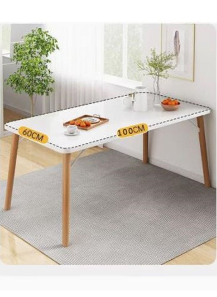 Generic - Dining Table Kitchen Table 100*60cm Dining Room Table Modern Rectangular Dining Table White Solid Wood Dining Table Furniture for Kitchen, Dining Room, Living Room - Image 1
