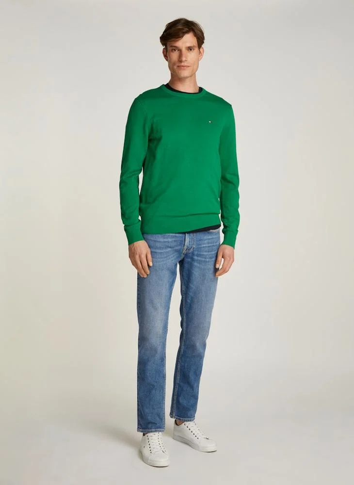 TOMMY HILFIGER Straight Fit Mid Wash Jeans