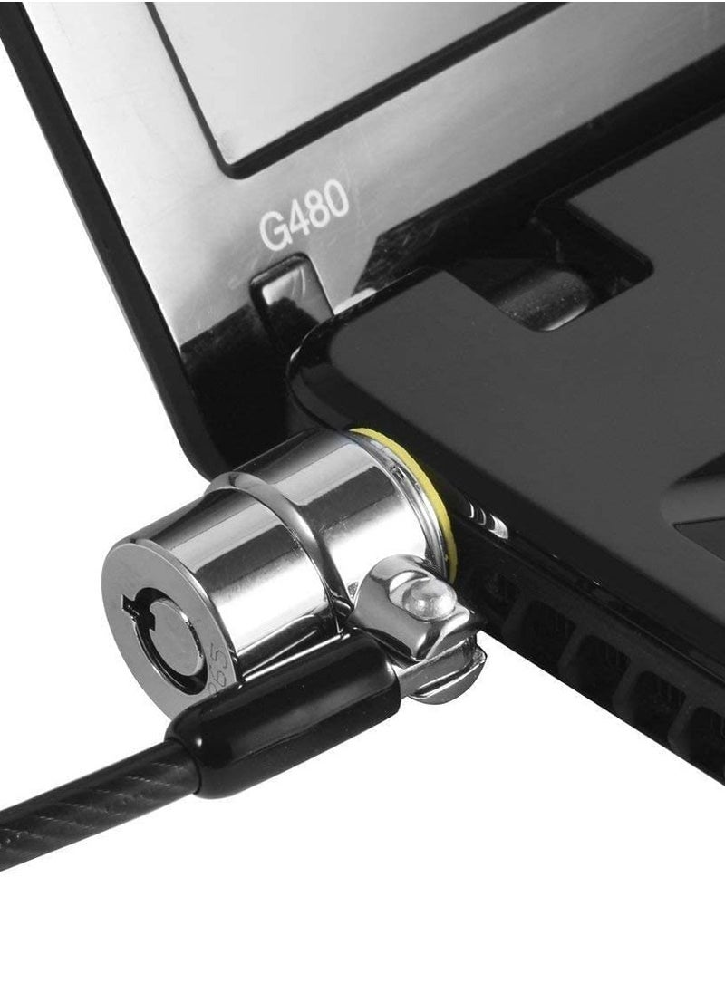 Laptop Cable Lock - Anti-Theft Hardware Security Cable Lock for Laptops, iMac, Tablets, and More - Strong Pivoting Lock Head - Includes Anchor Plate and 2 Keys - Ideal for Smartphone, and Electronics