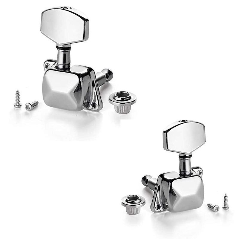 TechBlaze Guitar Tunning Keys 1 Left+1 Right Side Acoustic Guitar String Tuner Keys Zinc Alloy Semiclosed Machine Head Tuners for Electric and Acoustic Guitars - Image 1