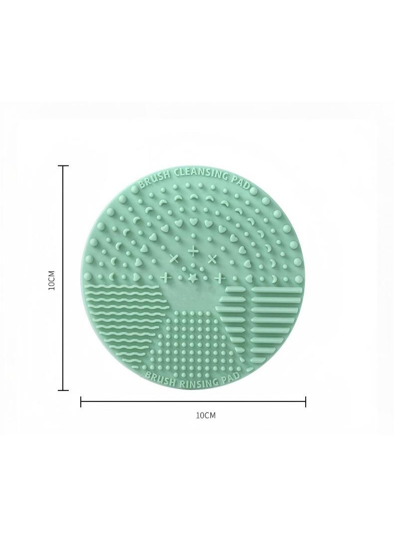 JUMEI 2-Pack Silicone Makeup Brush Cleaning Pads - Mint Green & Pink, Dual-Function Cleansing & Rinsing Design for Easy Brush Care - Image 3