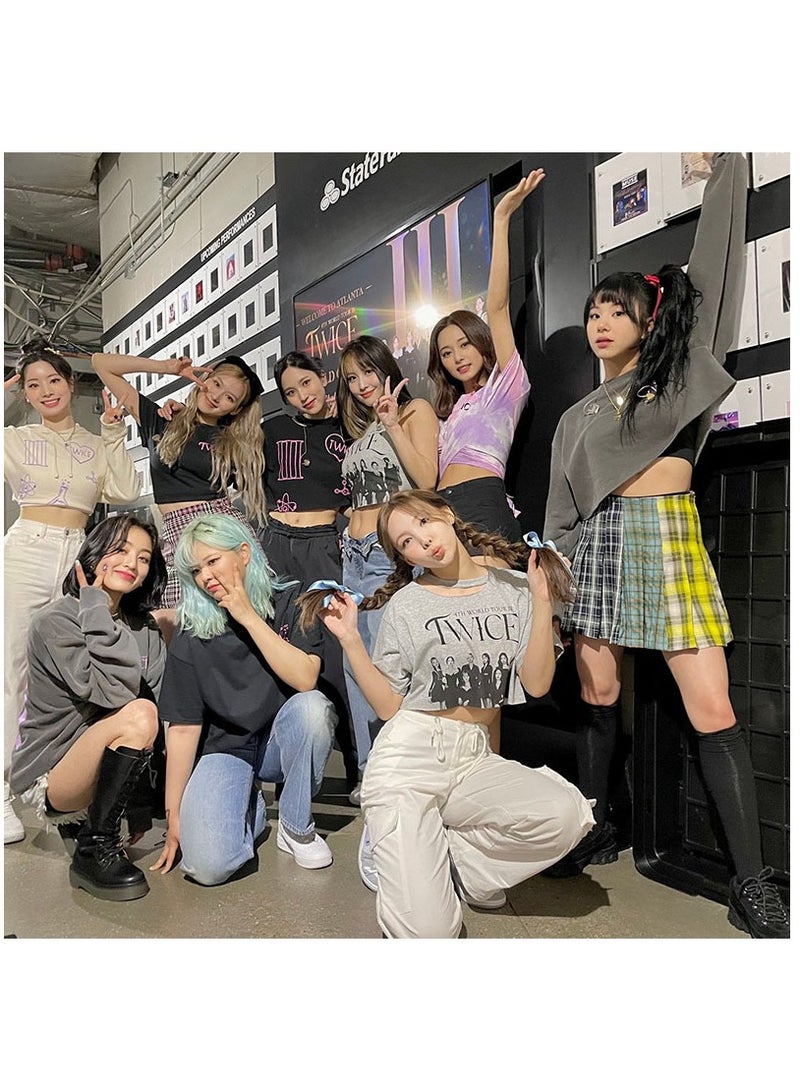 NIBEMINENT TWICE 4TH WORLD TOUR Ⅲ Concert with Loose Print Casual Short-sleeved Summer T-shirt Clothes  - Image 3